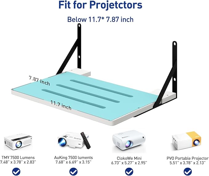 Black White Small Mini Projector Shelf - Image 2