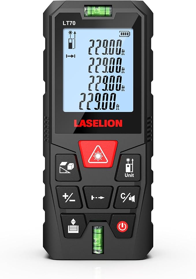 LT70 Laser Measure, 229ft/70m Laser Measurement Tool, by LASELION