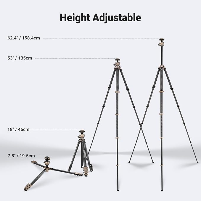 NEEWER LITETRIP Carbon Fiber Travel Tripod - Image 5