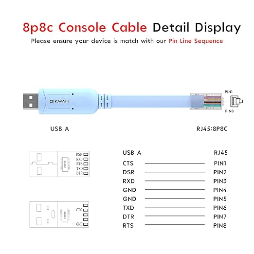 USB Cisco Console Cable, USB to RJ45 Console Cable Compatible - Image 5