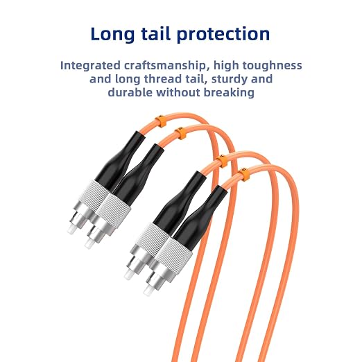 FC/UPC to FC/UPC Fiber Patch Cable, 2M/6.5FT OM1 Multimode Duplex 62.5/125µm - Image 5