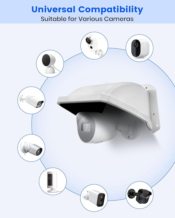 Universal Security Camera Sun Rain Cover Shield, Plastic Protective Proof - Image 2