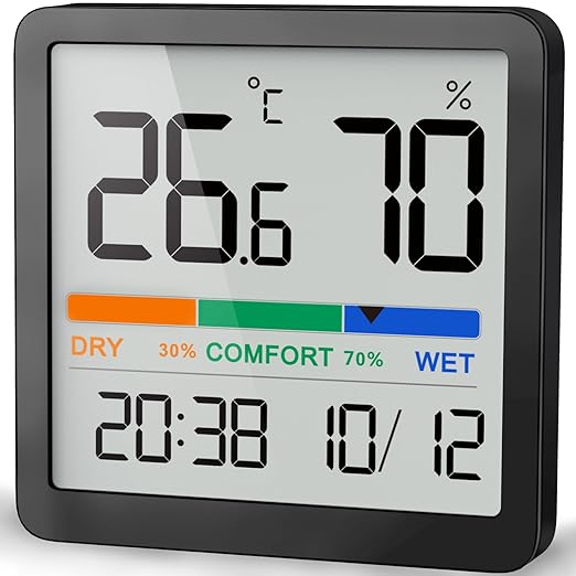 NOKLEAD Indoor Thermometer Hygrometer, Mini Desktop Digital Temperature and by NOKLEAD