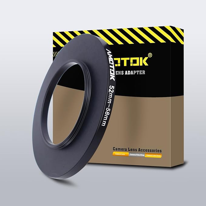 52mm Lens to 58mm Camera Filters Ring Compatible All 52mm Camera Lenses to 58mm by AMOTOK