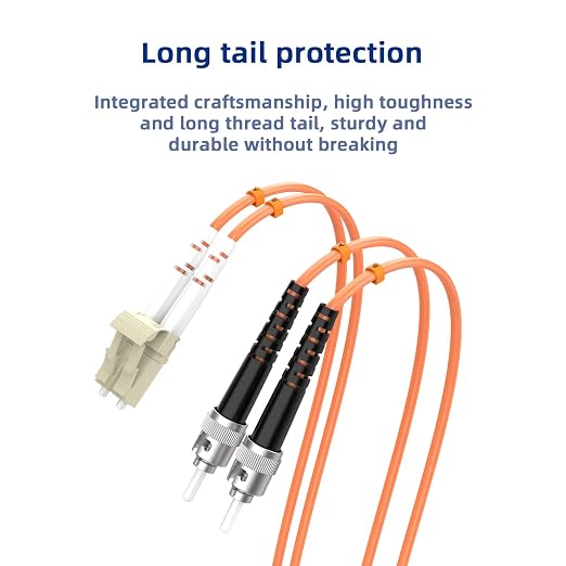 LC/UPC to ST/UPC Fiber Patch Cable, OM1 Multimode Duplex 62.5/125μm Fiber - Image 5