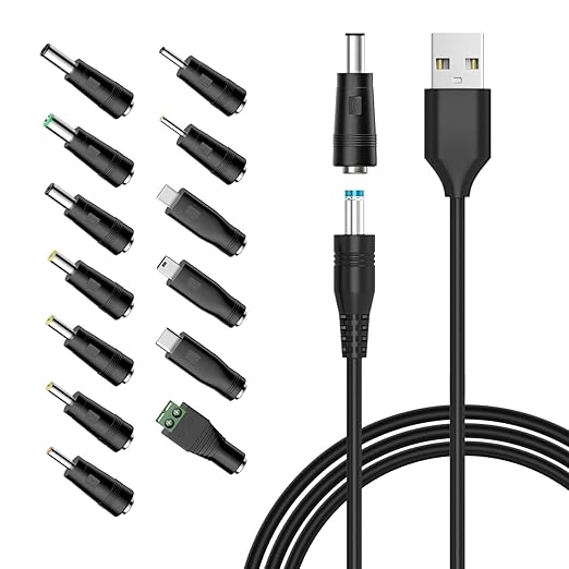 Powseed 5V Universal DC Power Cable, USB to DC Charging Cord by Powseed