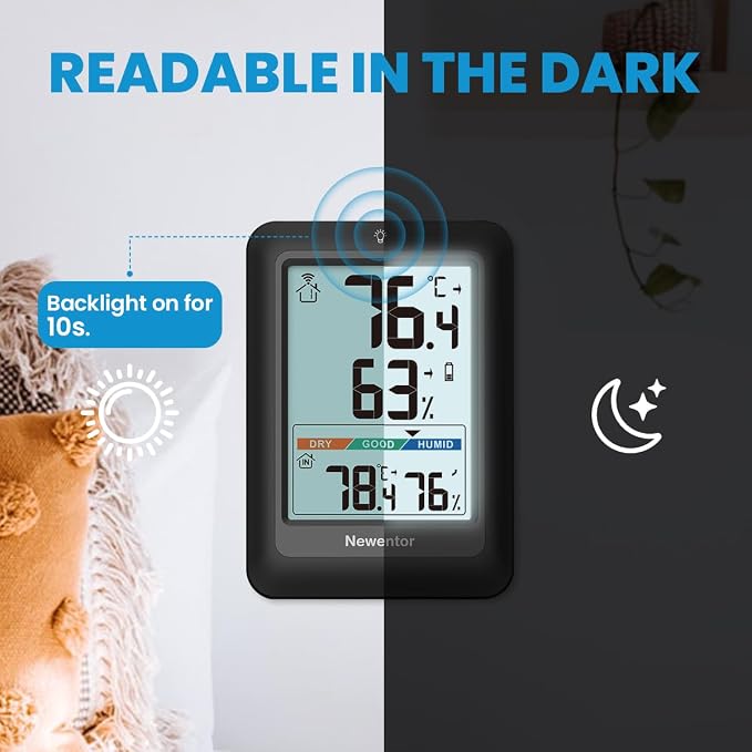 Newentor Indoor Outdoor Thermometer Wireless, Weather Station - Image 5