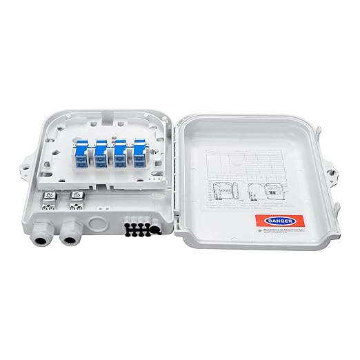 8 Core Fiber Distribution Box, ABS Fiber Optic Terminal Box Waterproof Suitable by PNGKNYOCN