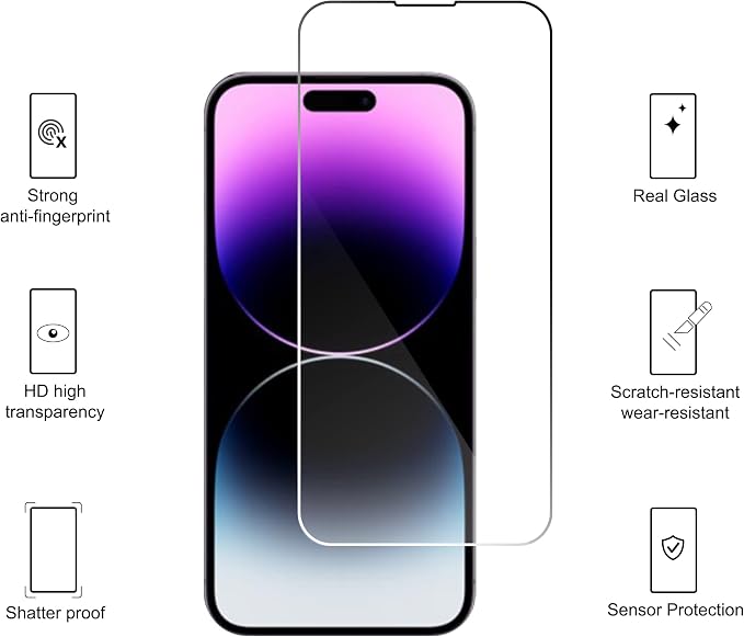 Ailun Screen Protector for iPhone 14 / iPhone 14 Pro Display 3 Pack Tempered - Image 2