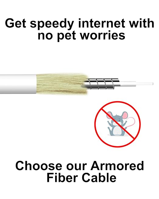 Armored White Fiber Optic Internet Cable 2M 5 Pack, SC/APC to SC/APC Single - Image 3