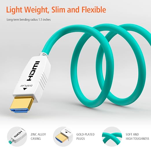 RUIPRO 8K Fiber Optic HDMI Cable 15 Feet 48Gbps 8K60Hz 4K120Hz Dynamic HDR eARC - Image 6
