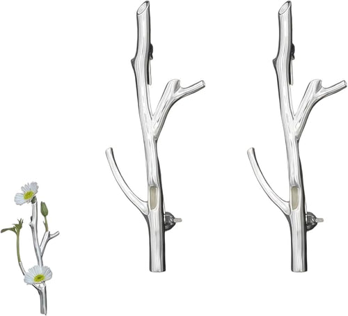 2PCS Metal Branch Shaped Flower Insert Brooch Pins, Wearable Corsage Holders by Unknown
