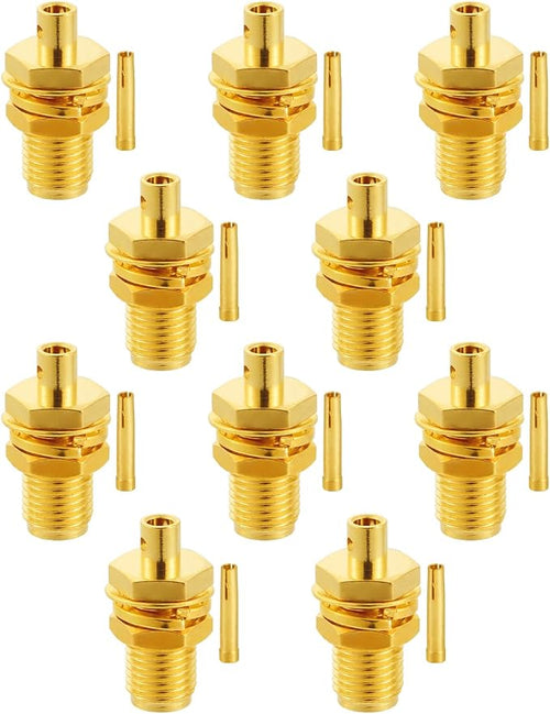 10 PCS SMA Connectors SMA Female Bulkhead Solder Connector - Image 2