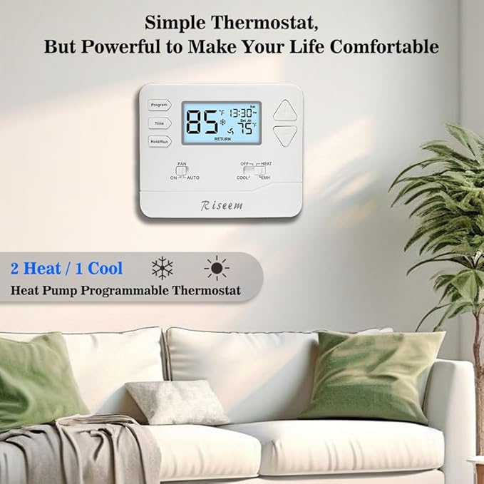 Thermostat for Heat Pump, Programmable Thermostat for House, Single-Stage - Image 7