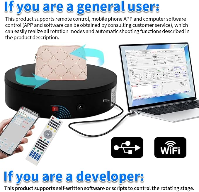 Programmable Large Motorized Electric Turntable Command-Controlled Rotating - Image 8