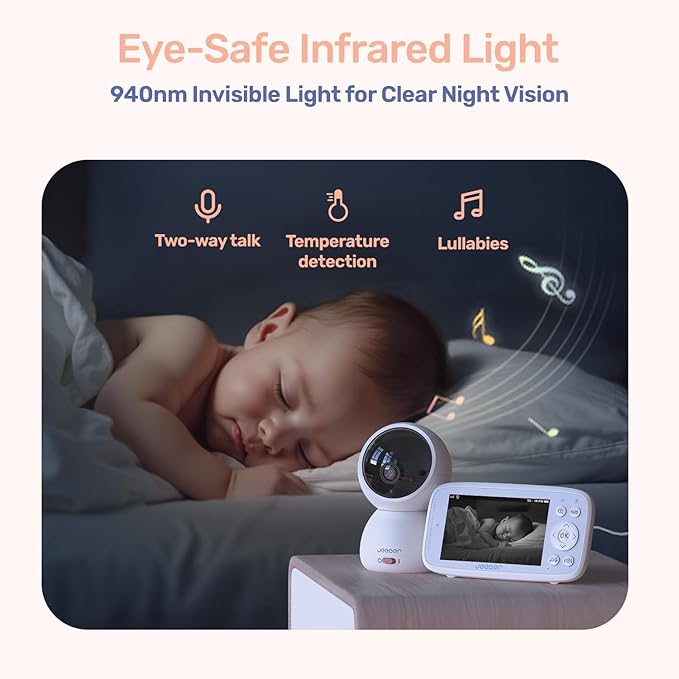 1080P WiFi Baby Monitor with Camera and Audio, Pan-Tilt-Zoom Video Camera - Image 7