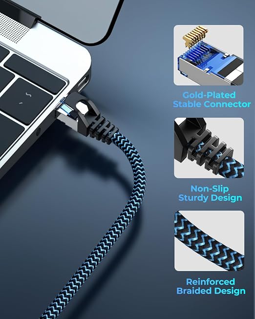 Cat8 Ethernet Cable 60 ft 1 Pack, High Speed 40Gbps 2000MHz, Compatible - Image 6