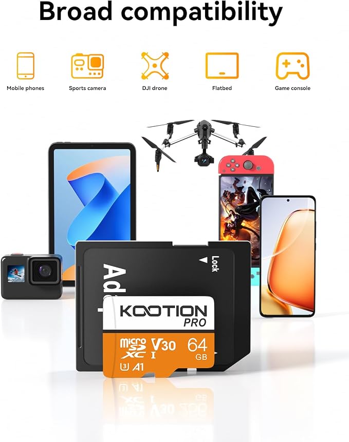 KOOTION Micro SD Card 64GB UHS-I microSDXC Flash Memory Card - Image 5