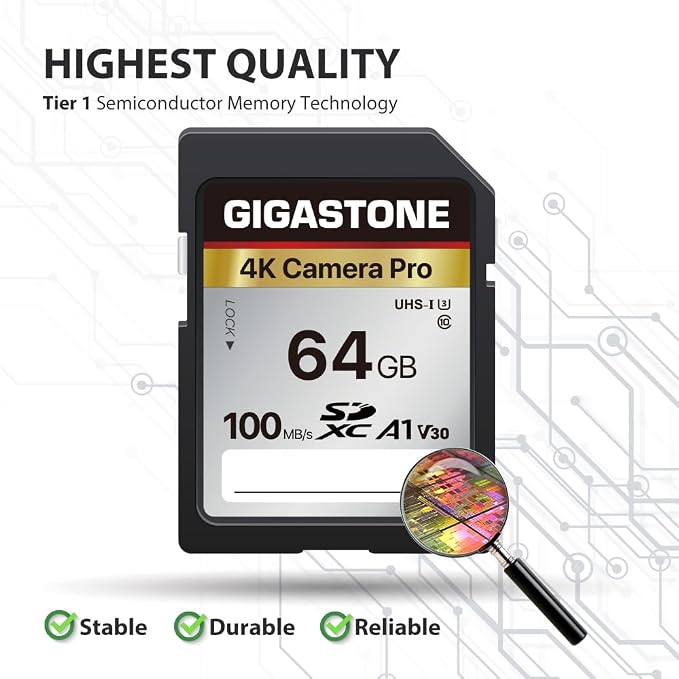 【5-Years Data Recovery】 GIGASTONE 64GB SD Card, 4K Camera Pro, UHS-I A1 V30 - Image 7