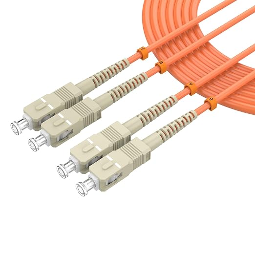 OM1 SC/UPC to SC/UPC Fiber Patch Cable 1M/3FT Multimode Duplex 62.5/125μm Fiber by lidkew