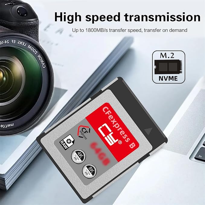 CFexpress Type-B 64GB Memory Card CFE CFB Adapter Compatible - Image 3