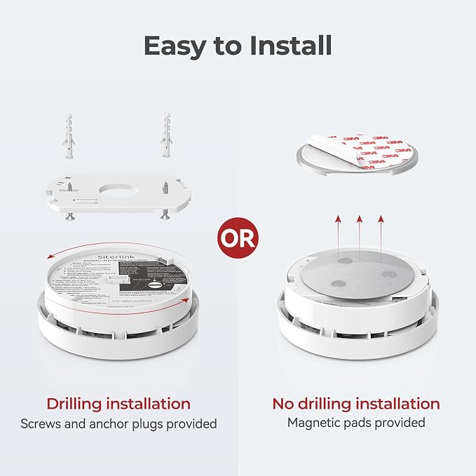 SITERLINK Smoke Detectors 10 Year Battery Operated, UL217-9th Listed Smoke Alarm - Image 5