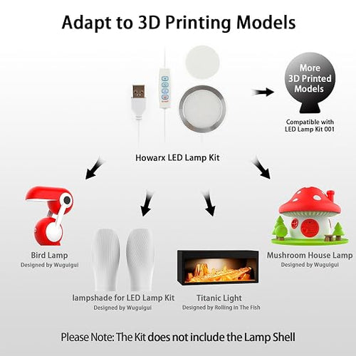 2 Set 3D Printer LED Lamp Kit 001 3 Colors Adjustable, Compatible - Image 2