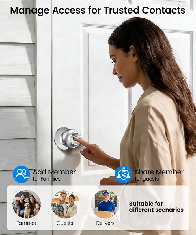 Fingerprint Door Lock, Smart Fingerprint Door Knob - Image 7