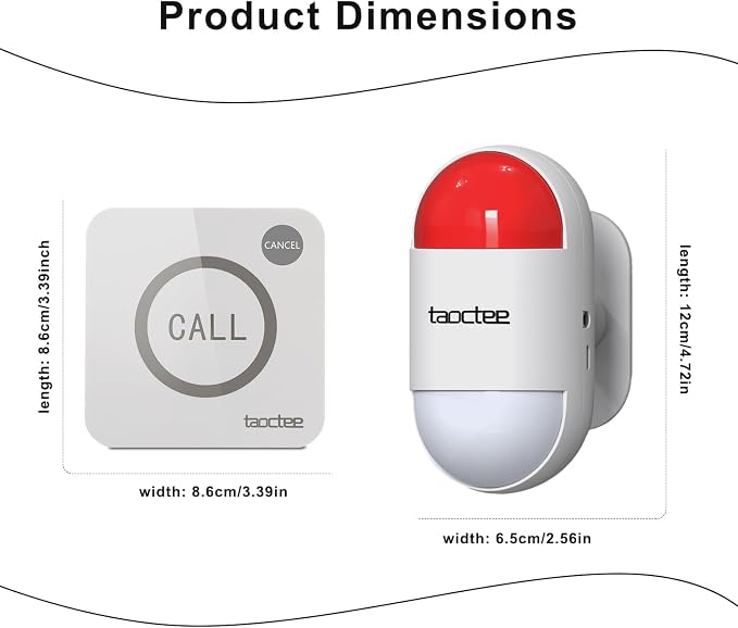 Panic Button Alarm for House Remote Control Strobe Siren Alarm System Sound & - Image 5