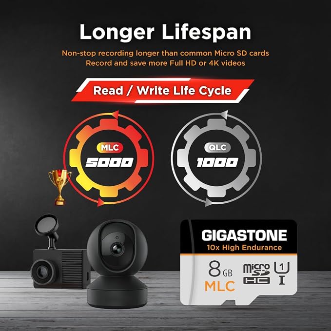 GIGASTONE Industrial 8GB MLC Micro SD Card 2-Pack, Full HD Video Recording - Image 4