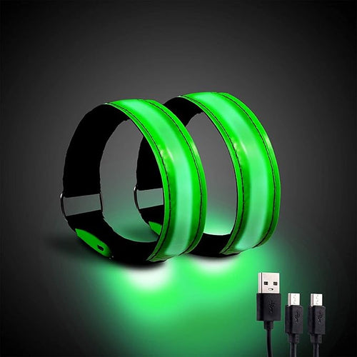 2 Pack Rechargeable LED Reflective Armband, High Brightness High Visibility by OMKHE