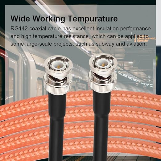 MOOKEERF RG142 BNC Male to BNC Male Coaxial Cable 25FT 50 ohm Ultra Low Loss - Image 5