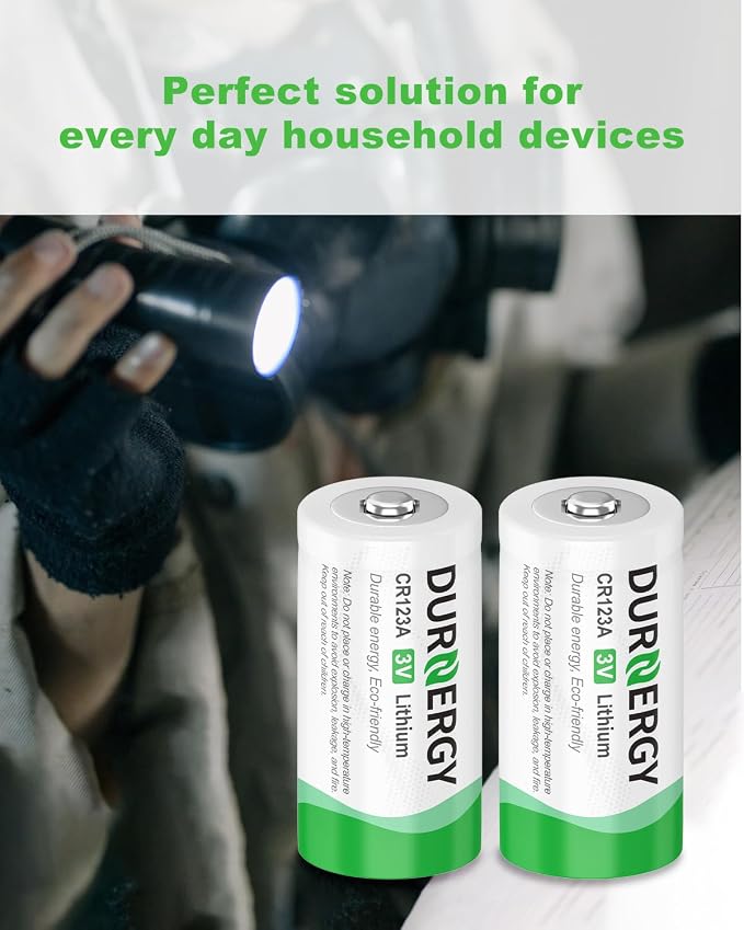 DURNERGY CR123A 3V Lithium Battery 20 Pack, 10 Years Shelf Life, 123 Batteries - Image 6