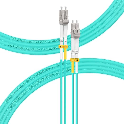 FLYPROFiber- 100M-1Pack OM4 LC to LC Fiber Patch Cable Multi Mode, MM Fiber by FLYPROFiber