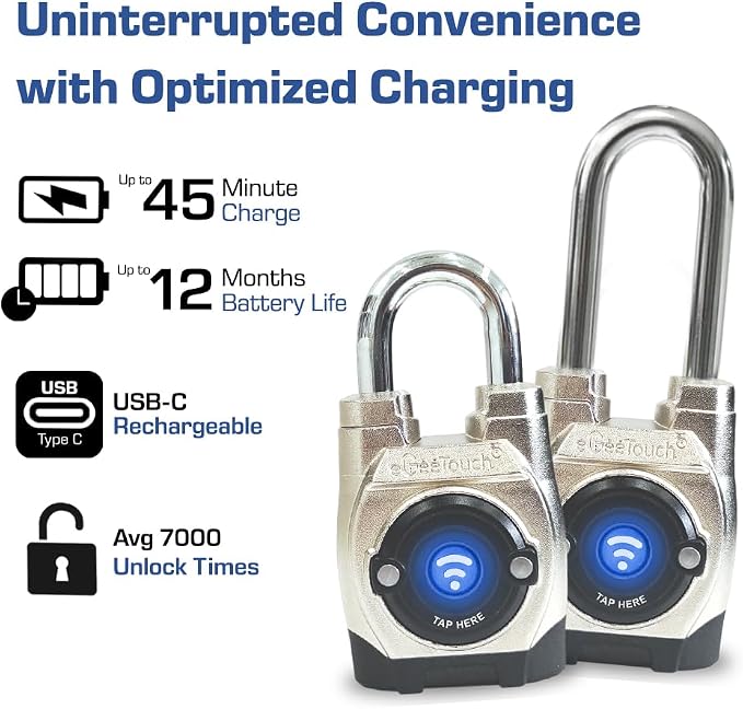 5th GEN Outdoor Smart Padlock – Keyless Bluetooth & NFC Lock, Weatherproof - Image 4