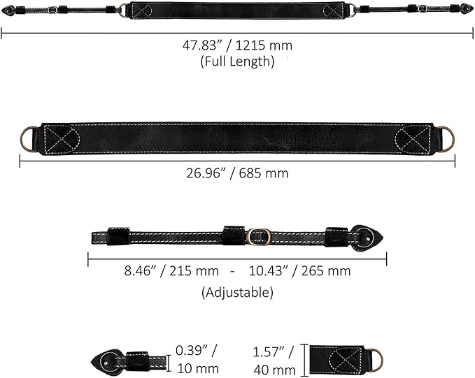 MegaGear Sierra Genuine Full-Grain Leather Camera Strap — Vintage Shoulder & - Image 4