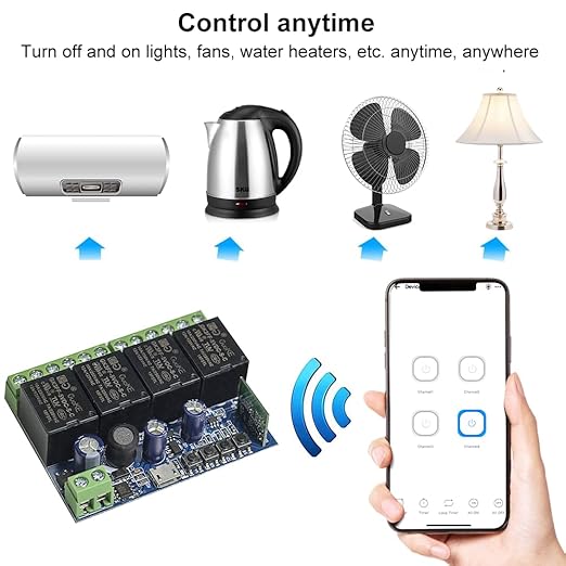 Ewelink WiFi Wireless Smart Relay Module USB 5v 4 Channel Inching Self-Lock - Image 4