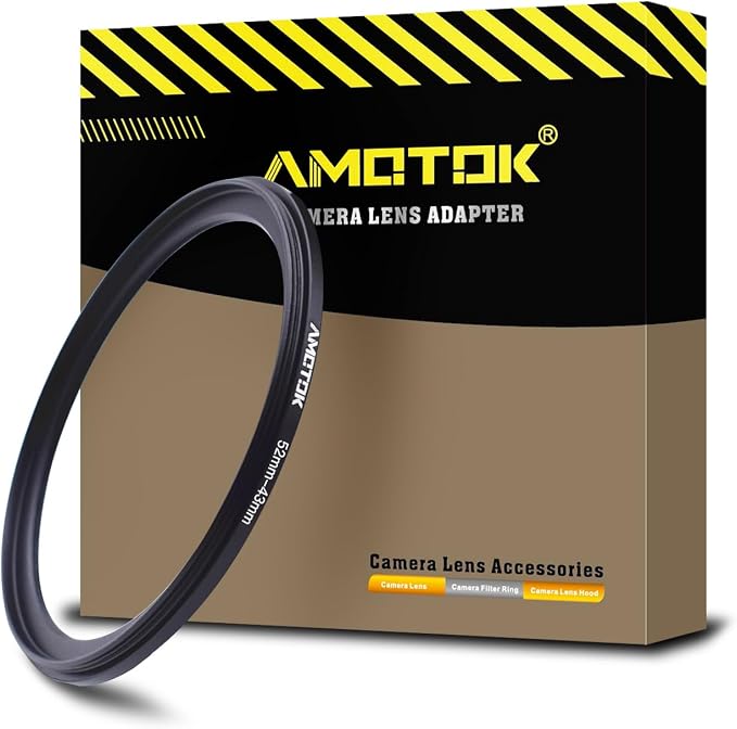 52mm Lens to 43mm Camera Lens Adapter, 52mm-43mm Filter Step-Down Ring by AMOTOK