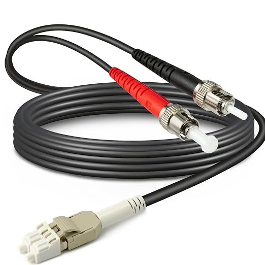 15ft / 5m Outdoor Armored OD-5mm OM1 LC to ST Fiber Cable, LC-ST Fiber Optic by Yunsufiberpro