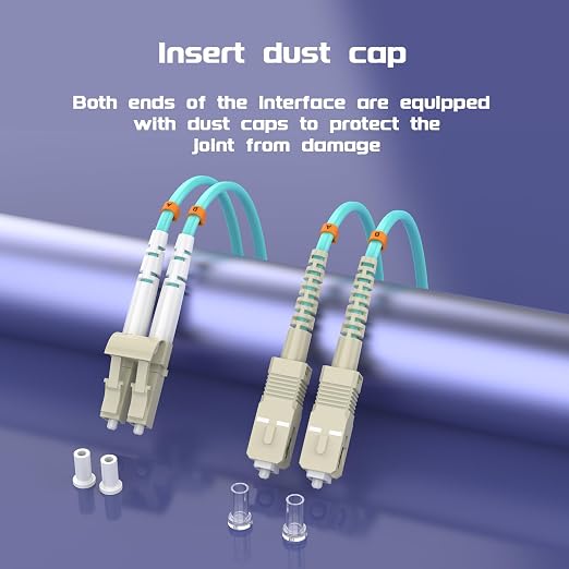 Fiber Patch Cable 131ft/40meters LC/UPC to SC/UPC OM3 10Gb/Gigabit MultiMode - Image 6