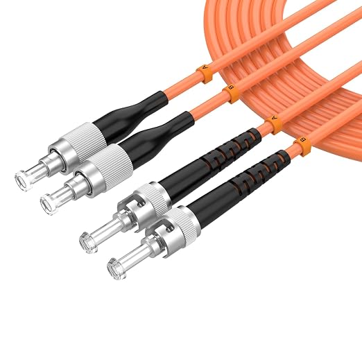 OM1 FC/UPC to ST/UPC Fiber Patch Cable, 10M/32.8FT Multimode Duplex 62.5/125µm by lidkew
