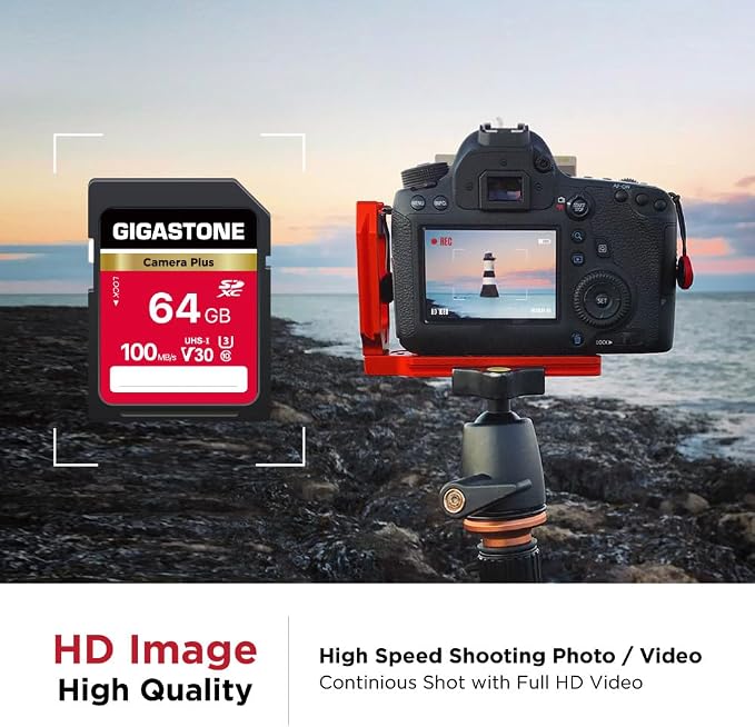 GIGASTONE 64GB SD Card, Camera Plus, UHS-I U3 Class 10 SDXC Memory Card Full HD - Image 4