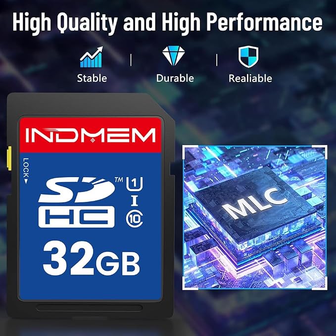 32GB SD Card SDHC Flash Memory Cards UHS-I U1 Class 10 High-Speed Full HD Video - Image 2
