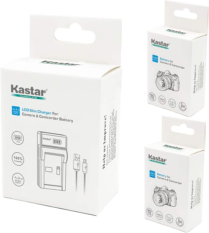 Kastar Battery x2 and Slim LCD Charger Replacement - Image 5