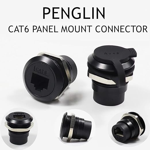 PENGLIN 10PCS RJ45 Shielded Panel Mount Connector, CAT6//5e/5 8P8C Ethernet LAN - Image 2