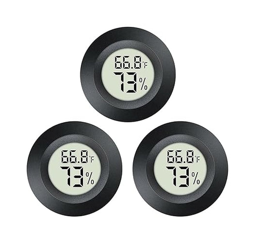 3pcs Mini Hygrometer Thermometer Indoor Outdoor Round Humidity Meter by Maiweitong
