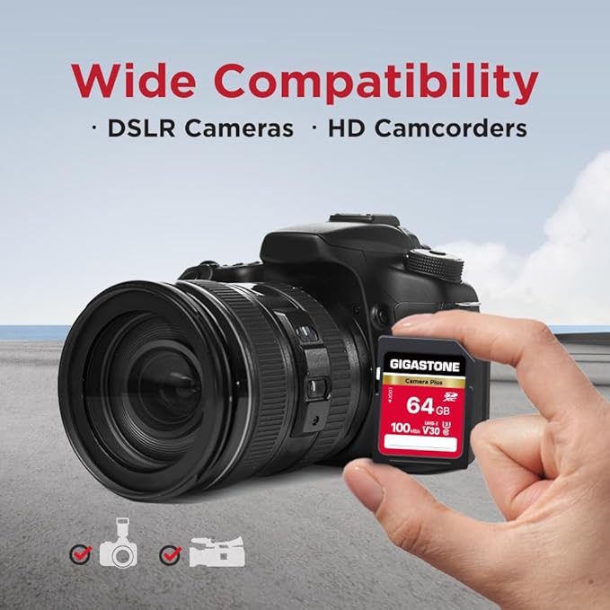 GIGASTONE 64GB SD Card, Camera Plus, UHS-I U3 Class 10 SDXC Memory Card Full HD - Image 6