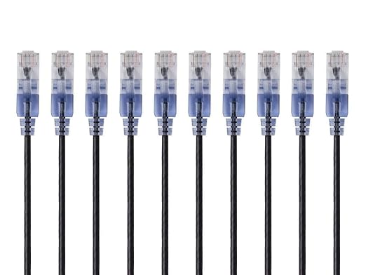Monoprice - 133267 SlimRun Cat6A Ethernet Patch Cable - Snagless RJ45 UTP Pure by Monoprice