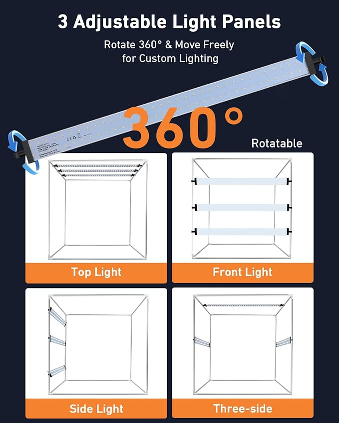 DUCLUS Light Box Photography 39×39 inch, 210 LED Large Photo Light Box - Image 4
