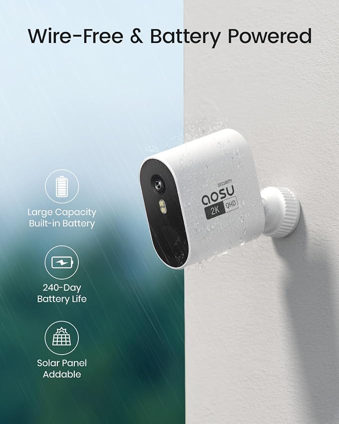 aosu 2K Add-on Camera, Requires WirelessCam/SolarCam aosuBase - Image 4